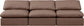 Indulge - Faux Leather 3 Seat Modular Armless Sofa