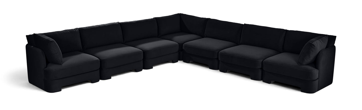 Hammond - Velvet Performance Fabric Upholstered 7 Piece Corner Sectional