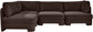 Hammond - Velvet Performance Fabric Upholstered 4 Piece Armless Sectional