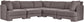 Hammond - Velvet Performance Fabric Upholstered 5 Piece Corner Sectional