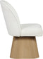 Marlowe - Linen Textured Fabric Upholstered Swivel Dining Side Chair - Stained Natural