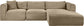 Shaggy - Fabric 3 Piece Modular Sectional