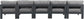 Nizuc - Outdoor Patio 5 Seat Modular Armless Sofa With Gray Frame