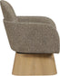 Marlowe - Linen Textured Fabric Upholstered Swivel Accent Chair - Stained Natural