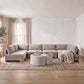 Hammond - Velvet Performance Fabric Upholstered 6 Piece U-Shaped Armless Sectional