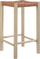 Entwine - Vegan Leather Upholstered Backless Counter Stool - Painted Natural