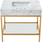Marmo - Engineered Marble Bathroom Vanity With Gold Base
