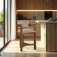 Sacha - Velvet Stool With Brown Base