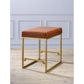 Boice - Counter Height Stool - Light Brown Pu & Gold