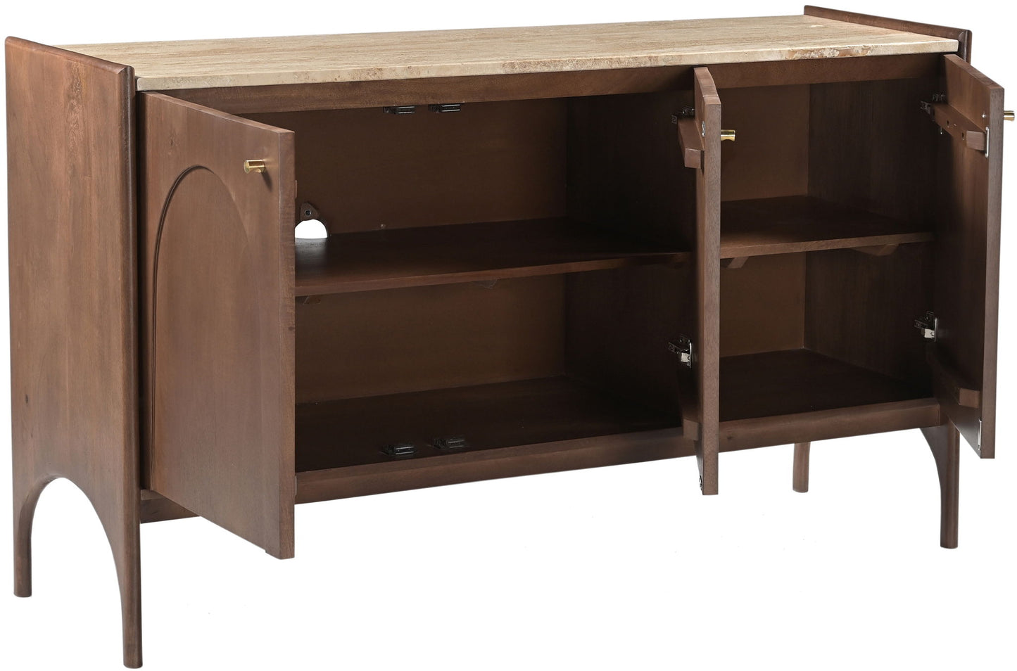 Veya - 57" Genuine Marble And Mango Wood Sideboard / Buffet