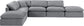 Indulge - Velvet 6 Piece Modular Armless Sectional