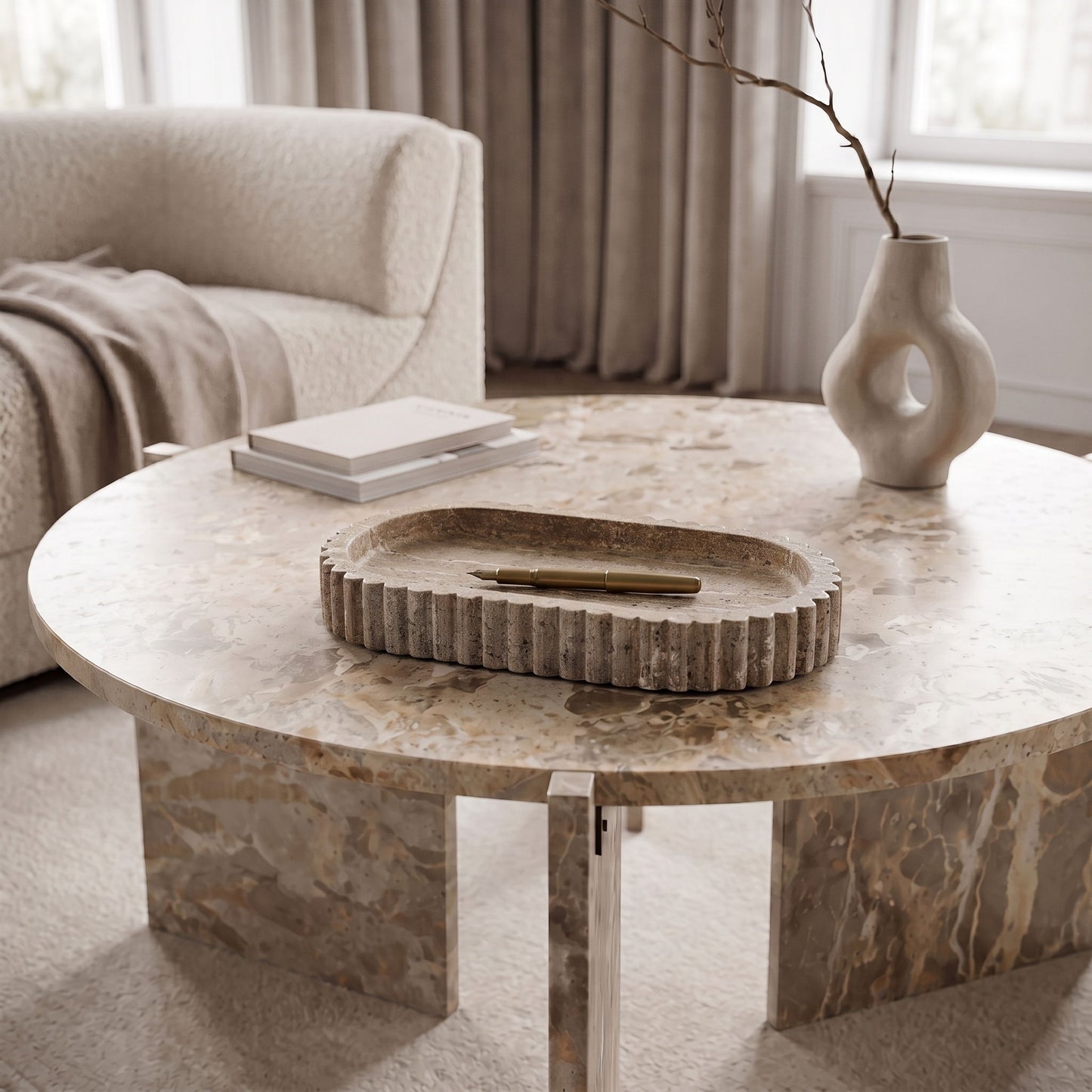 Khloe - Travertine Tray