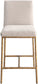 Reeves - Chenille Fabric Upholstered Counter Stool (Set of 2) - Gold Base