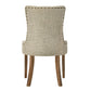 Yotam - Side Chair (Set of 2) - Beige Fabric & Salvaged Oak