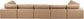 Comfy - 7 Piece Faux Leather Modular Armless Sectional - Tan