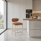 Riccio - Stool - Natural And Gold Frame