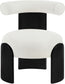 Calder - Linen Textured Fabric Upholstered Accent Chair - Painted Black Base