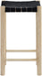 Entwine - Vegan Leather Upholstered Backless Counter Stool - Painted Natural