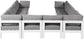 Nizuc - Outdoor Patio 12 Piece Modular Sectional With White Frame