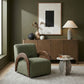 Neria - Chenille Fabric Upholstered Swivel Accent Chair - Painted Brown Base