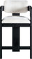 Sacha - Linen Stool With Black Base