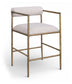 Axis - Linen Textured Beige Fabric Upholstered Counter Stool (Set of 2)