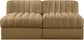 Rummi - Velvet Performance Fabric Upholstered 2 Piece Modular Armless Loveseat