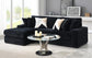 U281 - 6 Piece Setional With Right Chaise (1 LAF + 1 Wedge + 2 Armless Chair + 1 Console + 1 RAF Chaise) - Black