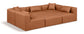 Cube - 6 Piece Modular Sectional - Cognac