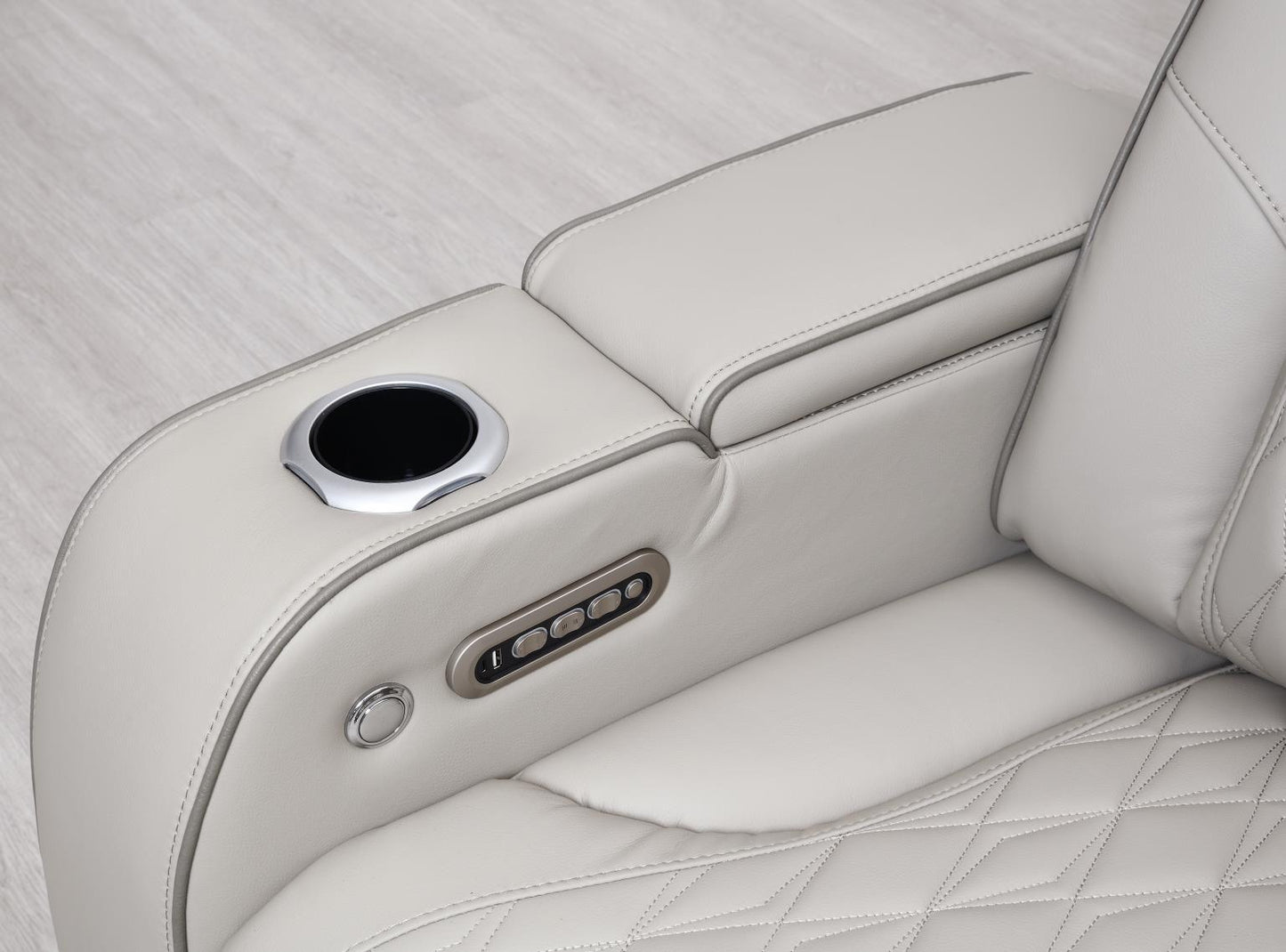 U11 - 3 Piece Power LED Sectional, Power Headrest, Heat, Massage Wireless Charger, And USB - Gray