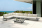 Maldives - 6 Piece Water Resistant Outdoor Patio Modular Sectional With Gray Base