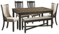 Tyler Creek Dining Table and 4 Chairs and Bench