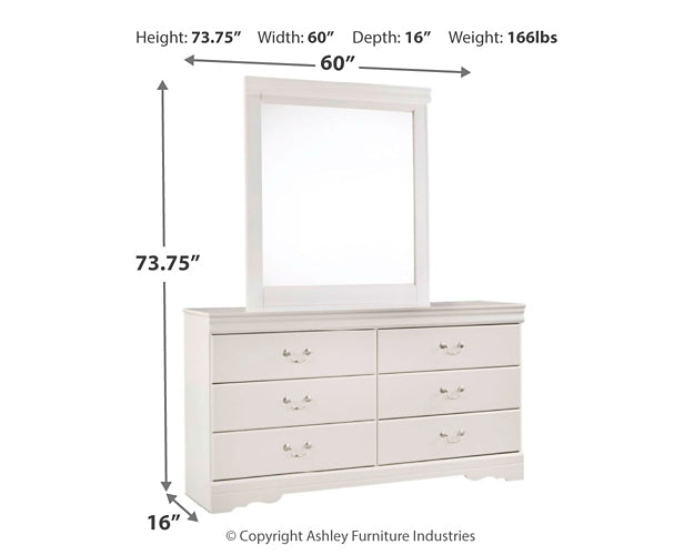 Anarasia Full Sleigh Headboard, Dresser and Mirror