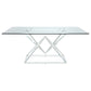 Beaufort Rectangular 71-inch Glass Top Dining Table Chrome