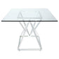 Beaufort Rectangular 71-inch Glass Top Dining Table Chrome