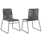 Jerome Woven Rope Stackable Side Chair Charcoal (Set of 2)