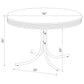 Retro Round 42-inch Wood Top Dining Table White and Chrome