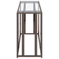 Adri Glass Top Entryway Console Table Black Nickel