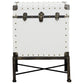 Nancy Upholstered Vintage Side Table Storage Trunk White