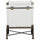 Nancy Upholstered Vintage Side Table Storage Trunk White
