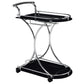 Elfman 2-tier Glass Shelf Metal Bar Cart Black and Chrome