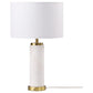 Lucius 25-inch Drum Shade Marble Body Table Lamp White