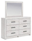 Cayboni Queen Panel Bed with Mirrored Dresser, Chest and 2 Nightstands