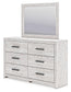 Cayboni Queen Panel Bed with Mirrored Dresser, Chest and 2 Nightstands