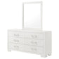 Jessica 6-drawer Dresser with Mirror Snow White