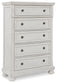 Robbinsdale California King Panel Bed with Mirrored Dresser, Chest and 2 Nightstands