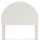 Wistenpine Full Upholstered Panel Headboard with Mirrored Dresser and 2 Nightstands