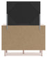 Wistenpine Twin Upholstered Panel Headboard with Mirrored Dresser and 2 Nightstands