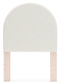 Wistenpine Twin Upholstered Panel Headboard with Mirrored Dresser and 2 Nightstands