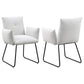 Ackland Upholstered Dining Arm Chair Light Grey (Set of 2)